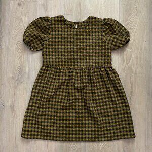 Wild Fable Mustard and Black Checkered Babydoll Dress